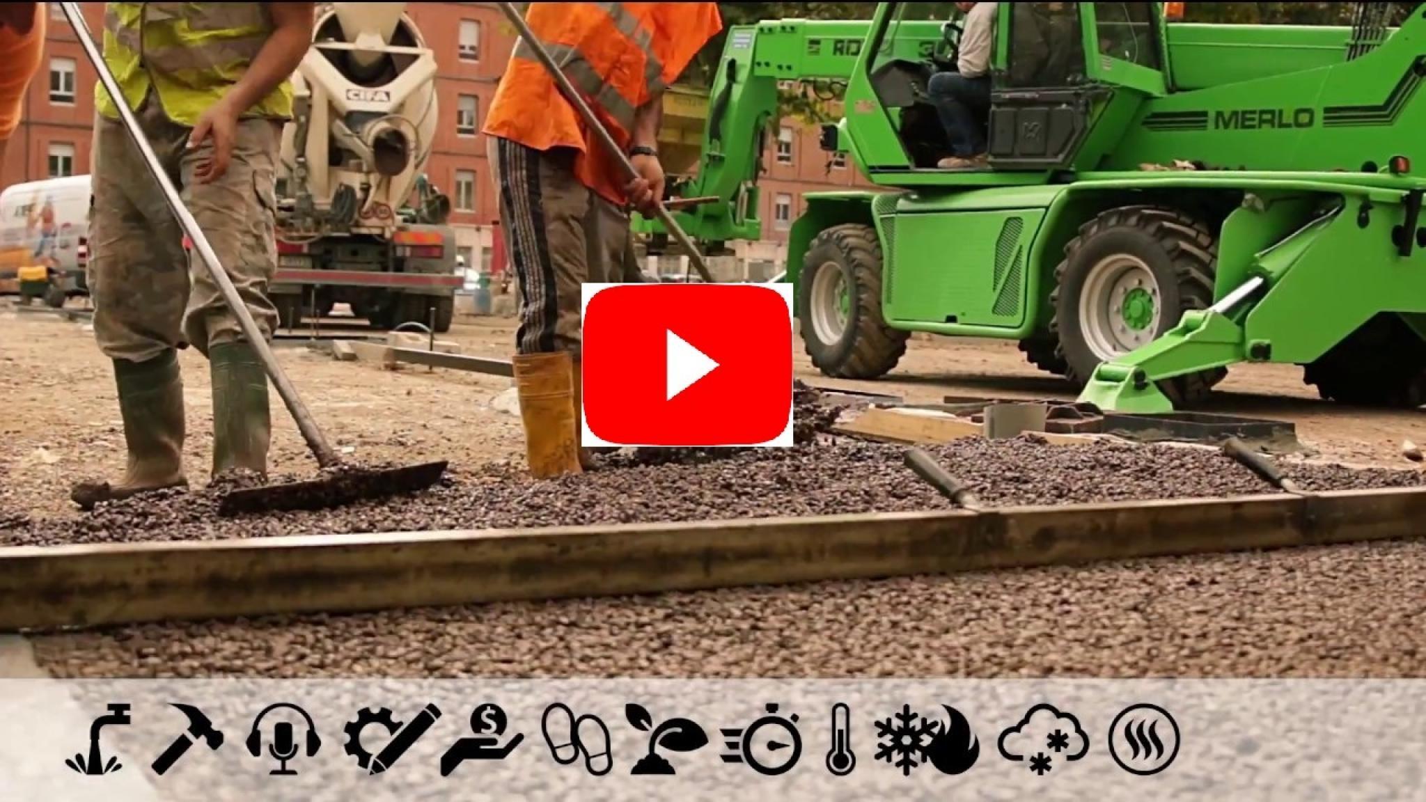il pavimento in calcestruzzo drenante, spiegato in un video